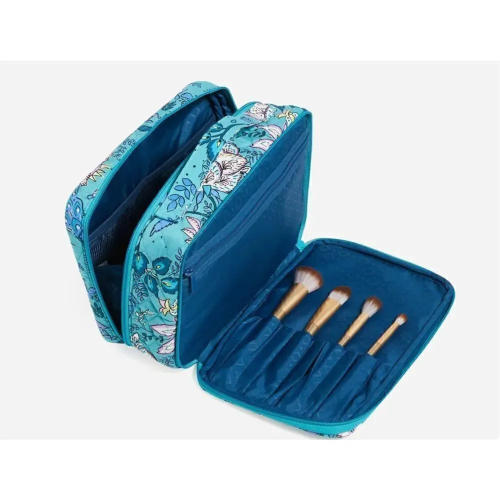 VERA BRADLEY Blush & Brush Makeup Case - PEACOCK GARDEN